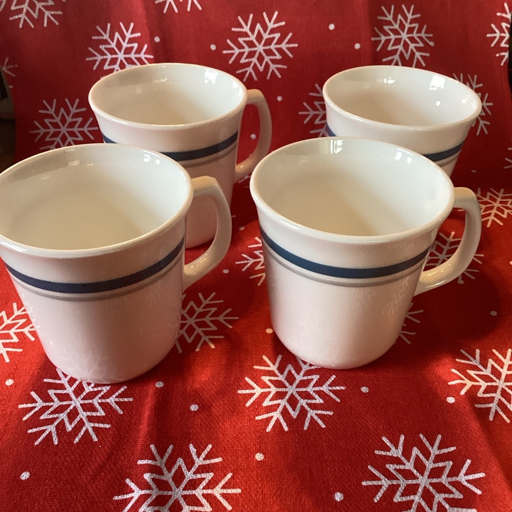 Corningware Indigo Vintage Mugs - set of 8 - capacity 8 ounces
